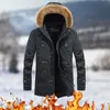 hooded Plus Size Parka Men Overcoat Padded Casual Snow Wear Winter Fur Collar Windproof Warm Down Jacket Coat Male Outwear New 85RS#