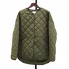 Rhombus Plaid Silhouette Padded Jacket Frt LG Back Short Bread Jacket Army Green Padded Jacket Women Parkas F5XZ#