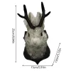 彫刻Xams壁に取り付けられたウサギの偽のヘッドジャッカロープ壁装飾樹脂吊り飾り飾り木製の枝角ウサギヘッドホームリビングルーム