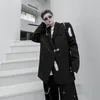 men Women Niche Metal Butt Streetwear Hip Hop Loose Casual Dark Black Blazers Suit Jacket Net Celebrity Blazers Male Coat r7cx#