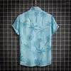 Men's Casual Shirts Men Beach Shirt Coconut Tree Print Summer Single-breasted Lapel Cardigan For Vacation Style Holiday