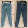 Projektant poprawna edycja ~ 2024 Springsummer Nowy czysty kolor Wysoki Elastyczne dżins Slim Fit Małe stóp Dżinsowe spodnie 9826# 67p3