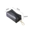 Dog Apparel PU Leather Poop Bag Dispenser Durable With Metal Clip Trash Holder Waste Bags Storage Pouch For Leash And Belt