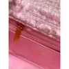 2024 Классическая розовая твидовая стеганая сумка с двойным клапаном, Золотая сумка через плечо Argyle, мульти-роскошная дизайнерская сумка с карманом, 25 см, подарки kk