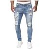 Jeans skinny déchiré Fi Street Style Hommes Vintage W Solid Denim Pantalon Hommes Casual Slim Fit Crayon Denim Pantalon Vente Chaude 71xy #