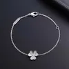 Brand Fashion Van Four Leaf Grass Jewelry Women Three Full Diamond Bransoletka Prosta Lucky Luksusowa biżuteria z logo