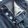 Wysokiej jakości dżinsowe dżinsy marki dżinsowe rozerwane spodnie dla mężczyzn Patchwork prosto Zmarbowany porysowany Fi Zrujnowany duży rozmiar 21Bt#
