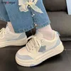 Scarpe casual Carine Harajuku Sneakers Sport da donna Piattaforma spessa Donna Blu Corsa all'aperto vulcanizzata