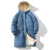 2023 Hommes hiver doudoune à capuche Cott rembourré Lg Parkas coupe-vent imperméable épais manteau chaud vêtements d'extérieur T0SE #