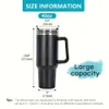 Reusable Insulated Stainless Steel Tumbler with Handle Straw Lid - Perfect for Men Women's Outdoor & Driving Needs