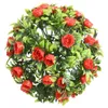 Fleurs décoratives PRATIQUES HOME GARDE GROUPE BOULLE 20 / 25CM Topiaire suspendu UV Mariage stable Panier artificiel Panne anniversaire