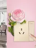 Adesivos de parede 3d europeu flor decorativa decalque casa criativa resina soquete decoração do quarto interruptor luz capa adesivos parede