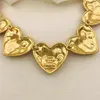 Necklace Earrings Set European And American Jewelry High-End Sense Niche Design Temperament Light Luxury Color Crystal Heart