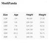 Down Coat MudiPanda Girls' Winter Bright Face Medium And Long Cotton Padded Christmas Thickened Jacket