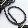 Encantos 8mm Natural Lava Rock Stone Beads Diy Difusor de Óleo Essencial Pingentes Jóias Colar Brincos Fazendo Resultados de Entrega de Gota C DHT5C