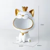 Miniatures Creative Lucky Resin Cat,Home Decor Storage Box Ornaments,Entrance Shoe Cabinet Door Key Storage Home Decoration Accessories