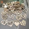 Feestdecoratie 50 stuks Hart Houten Gordijnen Liefde Houten Ambachten Bruiloft Verjaardag Valentijnsdag Geschenken Home Decor Handwerk Accessoires