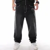 Jeans da uomo Uomo Sciolto Baggy Hiphop Skateboard Pantaloni in denim Street Dance Hip Hop Rap Pantaloni neri maschili Taglia cinese 30-46