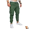Men'S Pants Fashion Mens Crosspants Jogger Pant Chinos Zipper Skinny Joggers Camouflage Designer Harem Long Solid Color Men Trousers Othwr