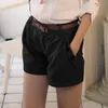 Casual Sommer Shorts Hosen für Frauen Fi Solide England Stil Mittlere Taille Schwarz Khaki Hosen Gürtel Design Slim Shorts 2024 Y4xv #