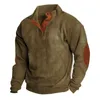 Heren Hoodies Sweatshirts Heren Hoodless Sweatshirt Vintage Casual Losse Pullover Tops Comfortabele gesp Opstaande kraag Trui met lange mouwen Hoodie Corduroy 24328