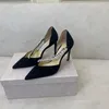 Luxe vrouwen trouwschoenen echte lederen topkwaliteit designer sandalen met kristallen band zwarte witte sexy damesjurkpompen met doos