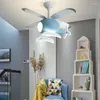 Plafonniers hélicoptère ventilateur d'avion moderne avec lumière LED lustres pour enfants ventilateurs lampe rétro-éclairé lustre éclairage