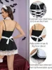 porno Crotchl Lingerie Sexy Femmes Cosplay Lolita Uniforme Français Apr Café Maid Dr Sous-Vêtements Érotiques Costumes de Jeu de Rôle Ensemble g7af #