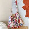 Shoulder Bags Large Capacity Canvas Tote Bag Portable Mummy Flower Pattern Floral Gift Makeup Print Hand Outdoor