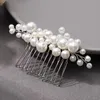 Fermagli per capelli da donna Pettine da sposa scintillante Accessori in lega lucida con perle Gioielli per copricapo quotidiano femminile