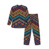 Casa roupas conjuntos de pijama tribal africano impressão vintage moda pijamas masculino manga longa casual noite 2 peças roupa de noite tamanho grande 2xl