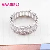 Klusterringar 925 Sterling Silver Ring Type For Women Girl With Engagement Top Quality Crystal Embelling Big Surprise