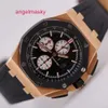 Pan Gentlemen AP WID Watch Royal Oak Offshore 26401RO Rose Gold Sport Black Ceramic Chronograph Automatyczna maszyna Szwajcarska Biała Średnica Oku 41 mm