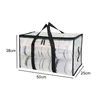 収納バッグ1PC透明なトートキルトジッパー大容量透明な衣料品オーガナイザー移動家のための多目的パッキングトート