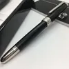 Ballpoint Pens Wholesale Send 1 Gift Leather Bag Matte Black Rollerball Pen School Office Supplies With Series Number Drop Delivery Bu Otsyp