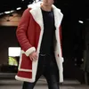 Solapa Cuello de piel Forro polar Chaqueta de invierno Hombres A prueba de viento Cálido Parka Abrigo Hombre Ropa al aire libre LG Espesar Prendas de abrigo Cardigans w1sd #