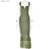 Vestidos casuales básicos Giyu 2023 Vestido de verano Mujeres Sexy Malla Larga Maxi Bodycon Robe Elegante Off Hombro Sin respaldo Split Ruched Club Party YQ240328