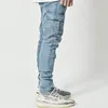 jeans män svarta lastbyxor multi fickor denim pantales blå smal passform överol hombre fi casual streetwear byxor 4xl d0cc#