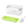 Baking Moulds Ice-Cube Tray With Lid And Bin Trays For Freezer 32 Pcs Mold (Green)