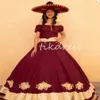 Middeleeuwse Mexicaanse Charro Quinceanera Jurken Met Applicaties Off Shoudles Vestidos De Xv 15 Anos Para Verjaardagsfeestje Jurken 2024 Korset Lace Up Sweet 16 Jurk Met Strik