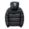 Mens Windbreaker Cott Down Wadded Jacket Male Black 반짝이는 폭격기 지퍼 후드 Outwear Windproof Parkas WJ01 A9VZ#