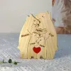 Miniature incisioni gratuite Personalizzati personalizzati Famiglia in legno di legno di legno Regalo di compleanno Nome famiglia SCULPTURA 27 Nomi Desca decorazione