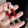 Stud français vintage rouge agate perlée boucles d'oreilles pour femmes lumière de luxe design naturel baroque perle de haute qualité charme bijoux delive otzdn