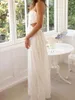 Casual Dresses Womens Summer Ruffle Maxi Dress Criss Cross Backless Flowy Beach Long Spaghetti Strap Bohemian Slip sundress