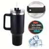 1pc, capota de trem Sakura 40 oz com tampa de palha em aço inoxidável garrafa de água de parede dupla para bebidas frias quentes caneca de café pesado caneca de carro prática de carro perfeito