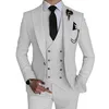 Mode Mannen Leisure Boutique Business Effen Kleur Trouwpak Jas Broek Vest 3 Stuks Set Jurk Blazers Jas Broek 240318