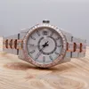 Montre-bracelet Moissanite à cadran entièrement glacé pour hommes / avec diamants ronds et baguette VVS-Moissanite