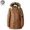asesmay 2021 Men's Down Jacket Luxury Brand Fur Hooded Russian Winter Thick Warm White Duck Down Parkas Casual Wellensteyn Coats z6lG#