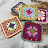 Tapetes de mesa originais feitos à mão em crochê 12cm, doilies, multicolorido, quadrado, tapete para decoração de casa, 20 tamanhos