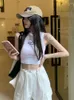 Damen Tanks Sommer geripptes Top Frauen Brief Weste weiblich Y2k Streetwear Crop ärmelloses T-Shirt lässig kurze Sport Tops koreanisches Tank